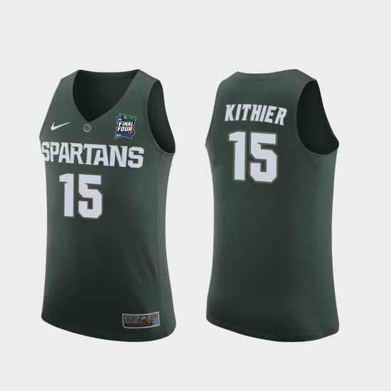 Men Michigan State Spartans Thomas Kithier Green 2019 Final Four Replica Jersey